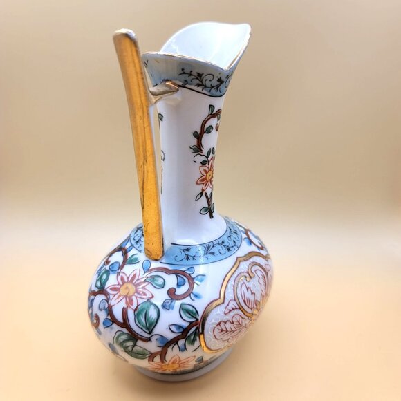 Vintage Hand-Painted Wine Pitcher Porcelain Lenwile Ardalt Ewer Floral sm2007 - Picture 3 of 6